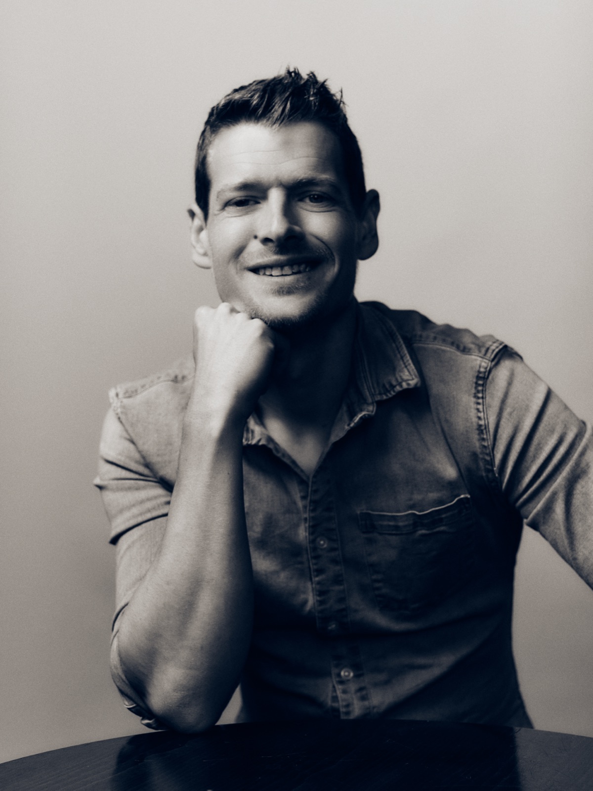 Nicholas Binge, black-and-white portrait
