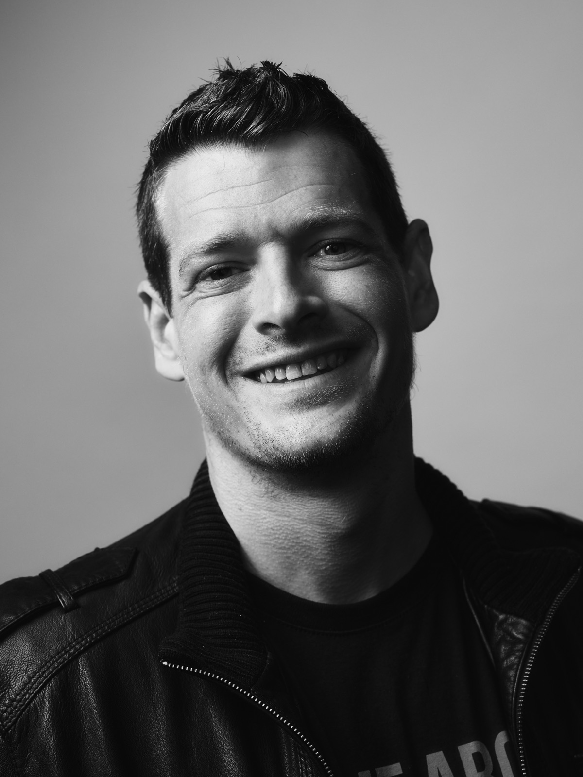 Nicholas Binge, black-and-white portrait
